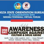 flier for campaign against cultism | Delta State Orientation Bureau, Ndemili TownHall Warn Against Cultism
